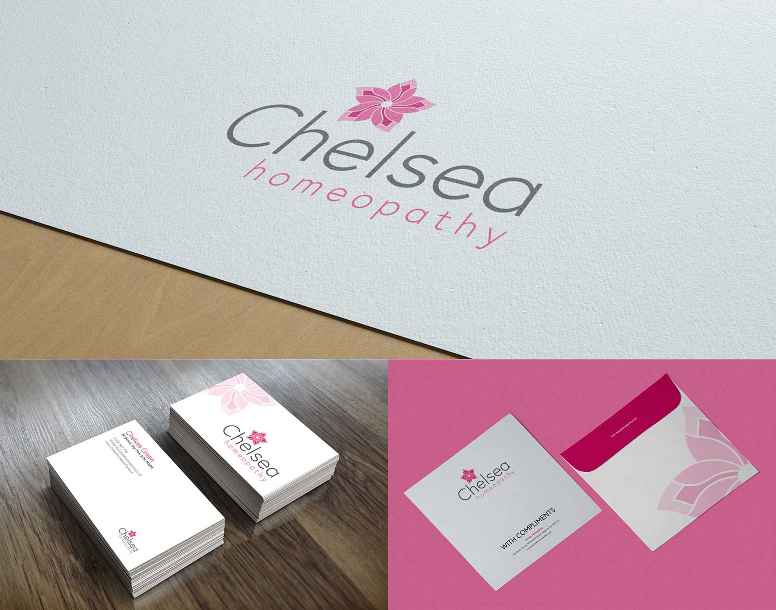 Chelsea Homeopathy Brand & Logo design Mockups