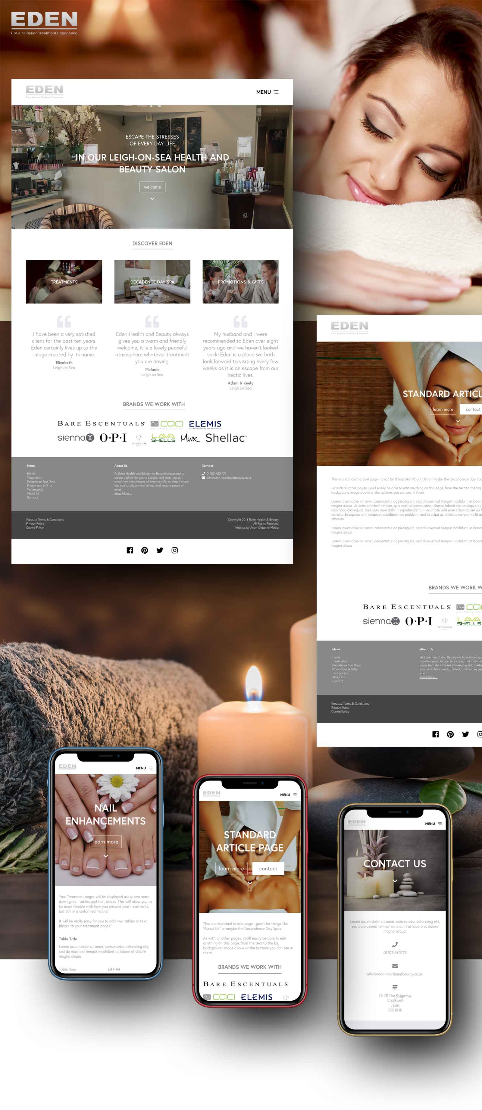 Eden Health and Beauty Responsive Website Design by Atom Creative Media