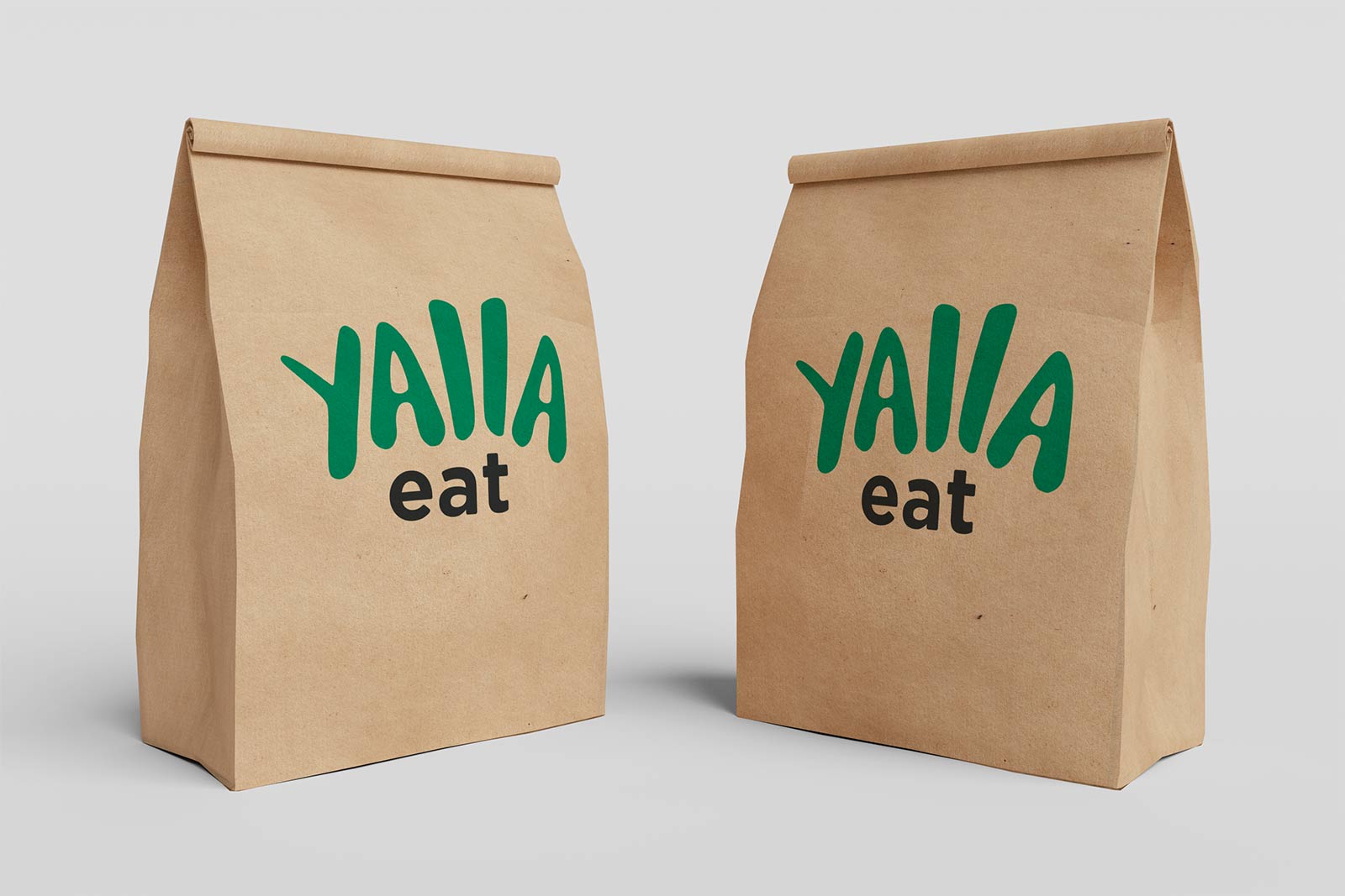 Yalla Eat Branded Paper Delivery Bag Mockup