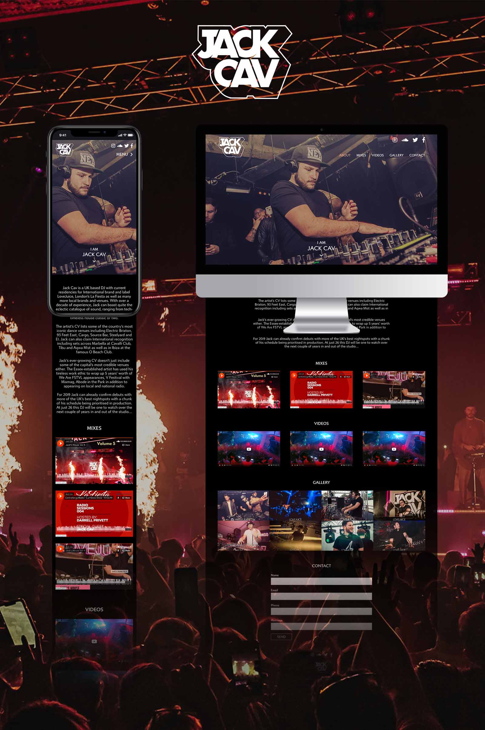 Jack Cav - Essex DJ Responsive Website Design